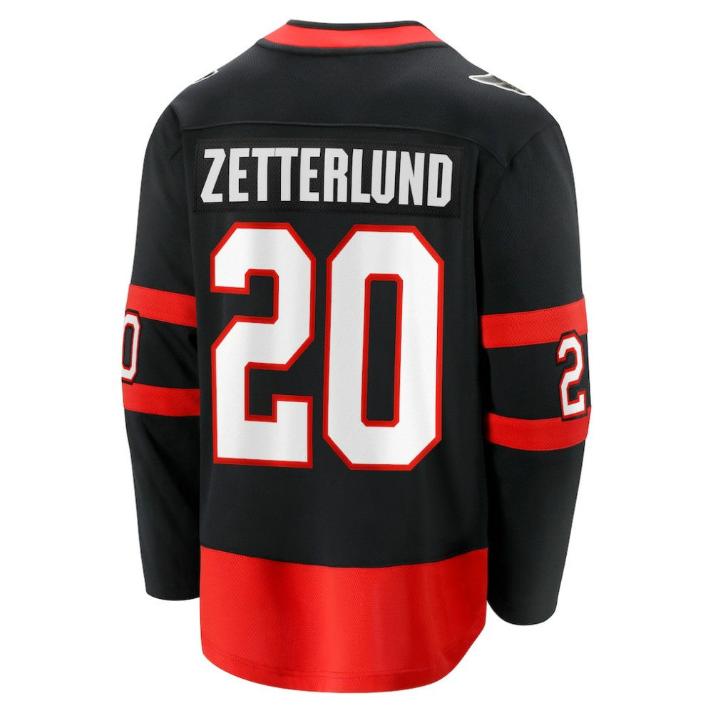 NHL Black Fabian Zetterlund Ottawa Senators Fanatics Home Breakaway Jersey