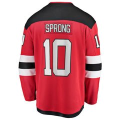 NHL Red Daniel Sprong New Jersey Devils Fanatics Home Breakaway Jersey