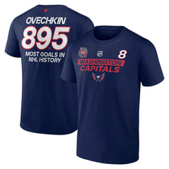 NHL Navy Alexander Ovechkin Washington Capitals Fanatics Most Goals in NHL History T-Shirt