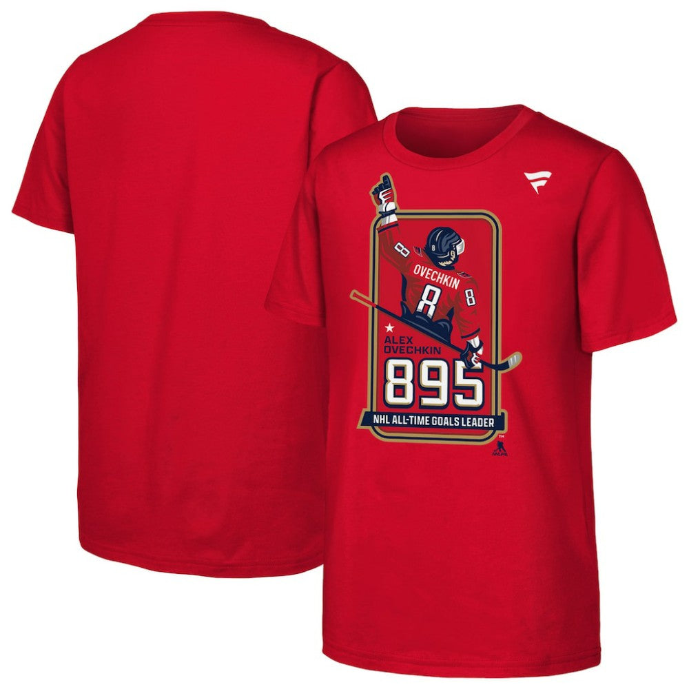 NHL Red Alexander Ovechkin Washington Capitals Youth NHL All-Time Leading Goal Scorer Locker Room T-Shirt