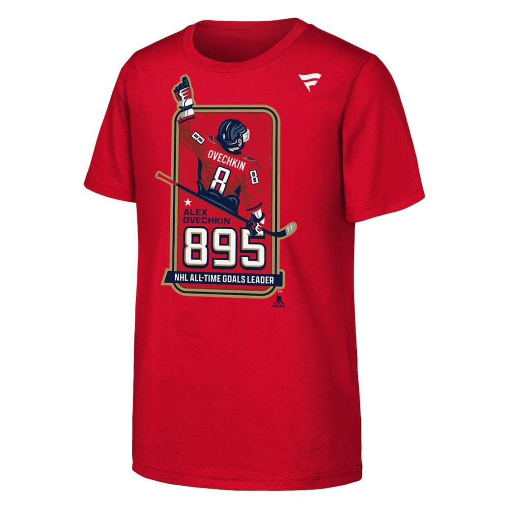 NHL Red Alexander Ovechkin Washington Capitals Youth NHL All-Time Leading Goal Scorer Locker Room T-Shirt