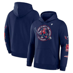 NHL Athletic Navy Alexander Ovechkin Washington Capitals Fanatics NHL All-Time Leading Goal Scorer Badges Pullover Hoodie