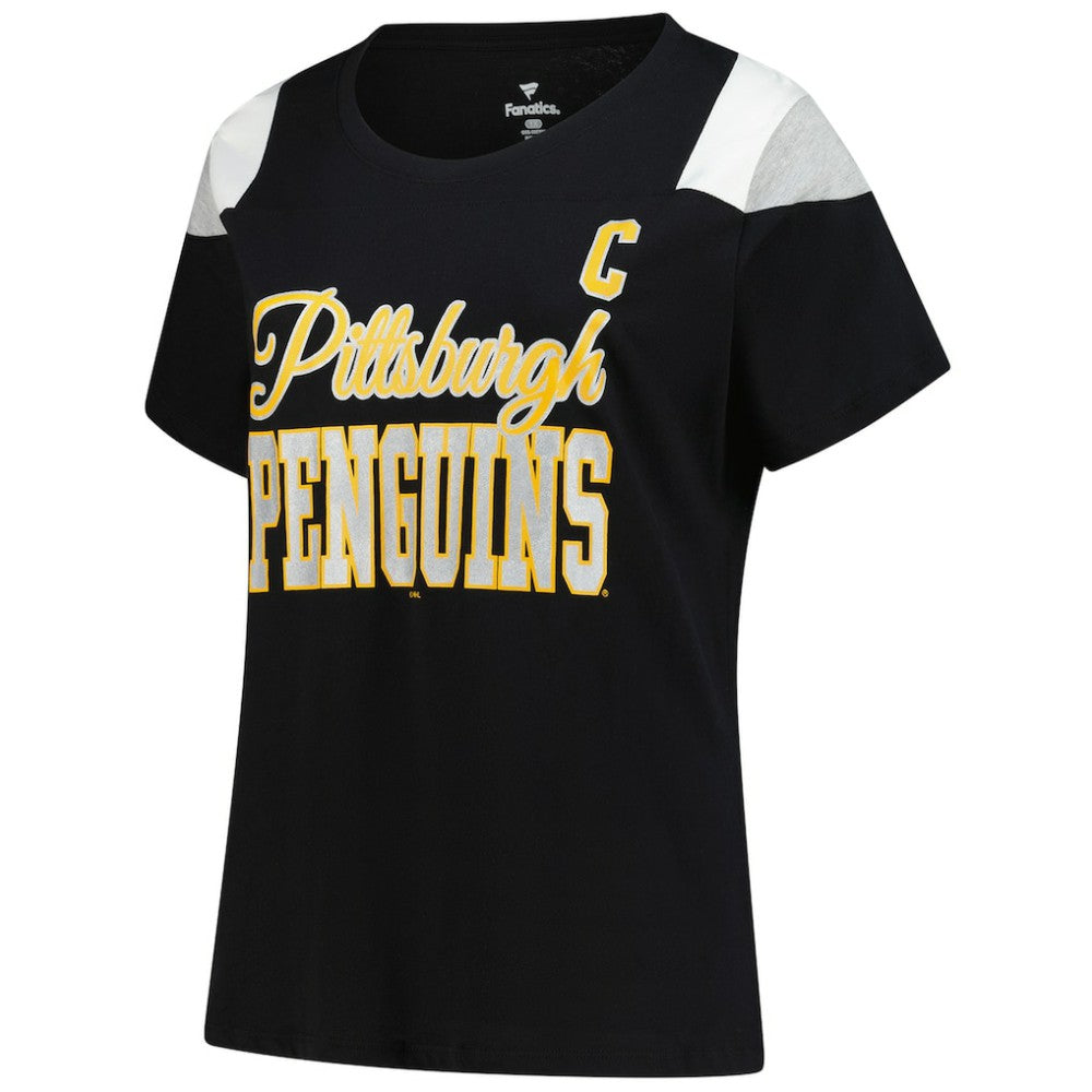 NHL Black Sidney Crosby Pittsburgh Penguins Fanatics Women's Plus Size Name & Number Scoop Neck T-Shirt