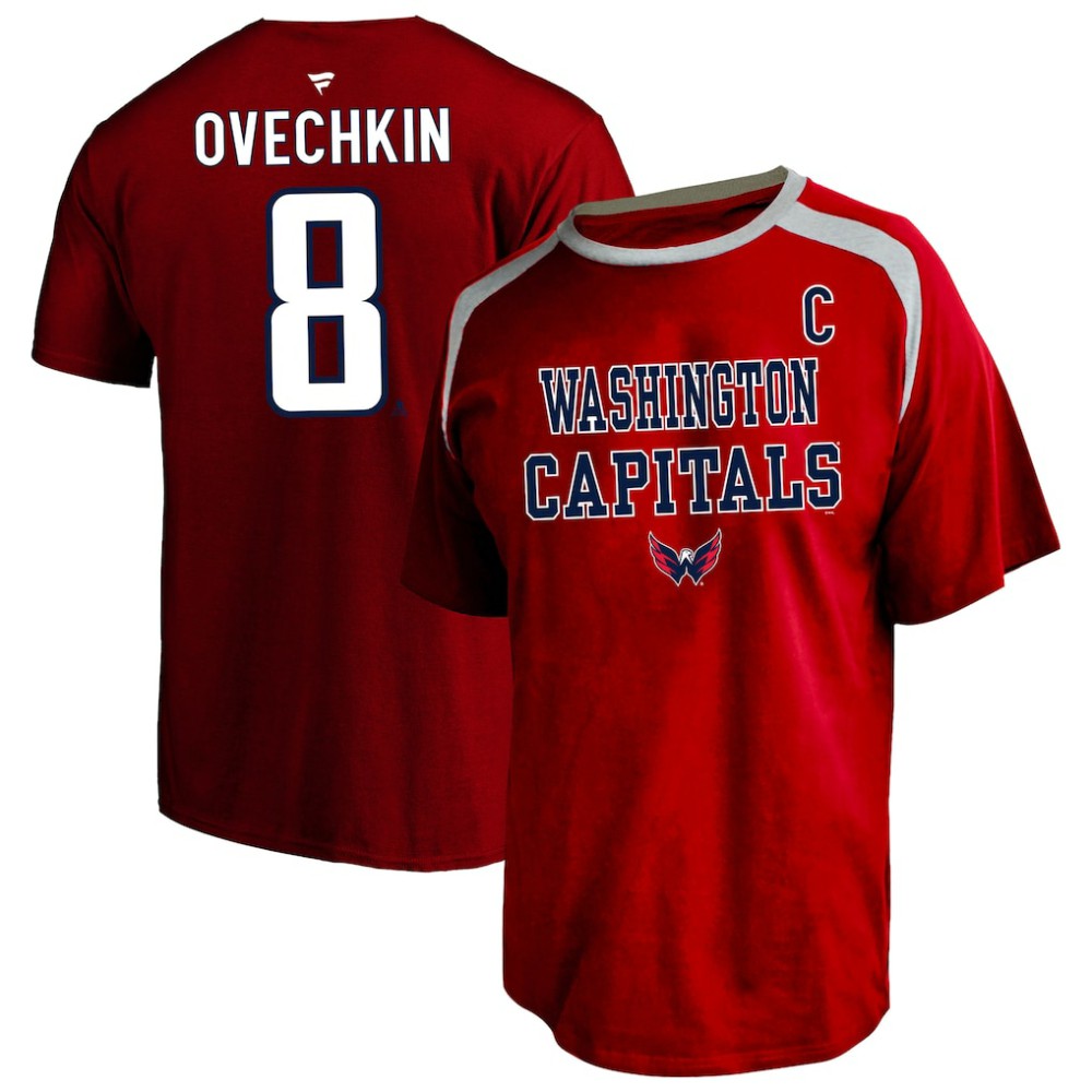 NHL Red Alexander Ovechkin Washington Capitals Fanatics Women's Plus Size Name & Number Scoop Neck T-Shirt