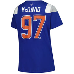 NHL Royal Connor McDavid Edmonton Oilers Fanatics Women's Plus Size Name & Number Scoop Neck T-Shirt