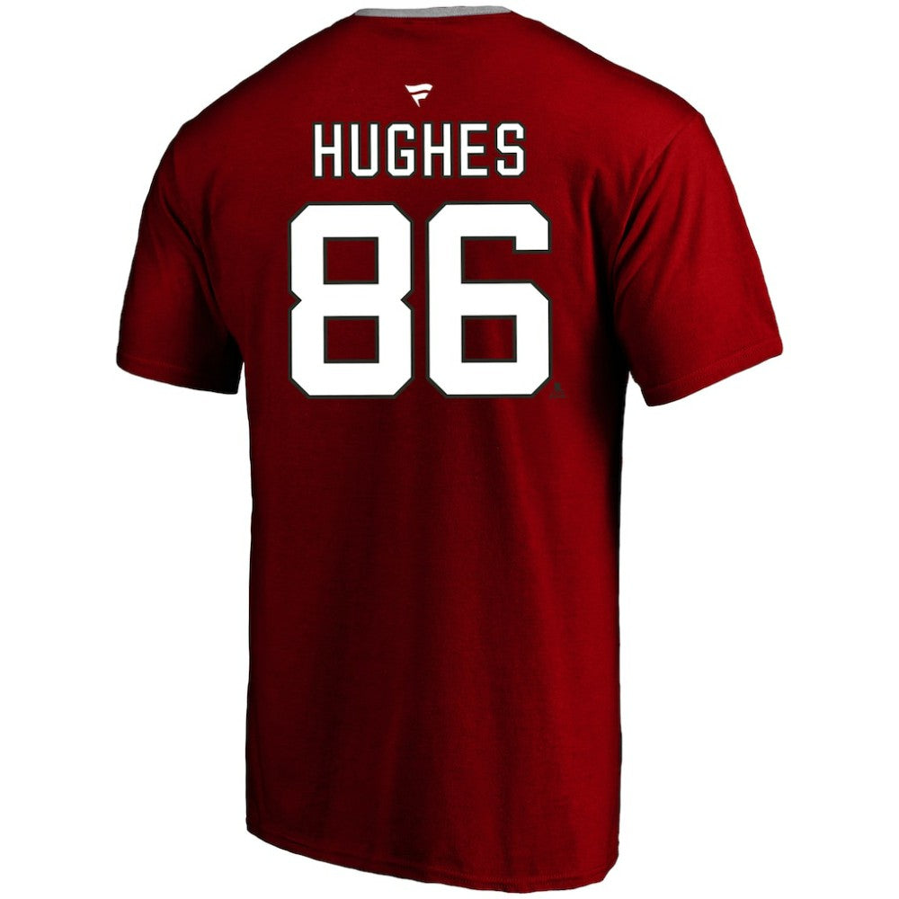 NHL Red Jack Hughes New Jersey Devils Profile Big & Tall Name & Number T-Shirt