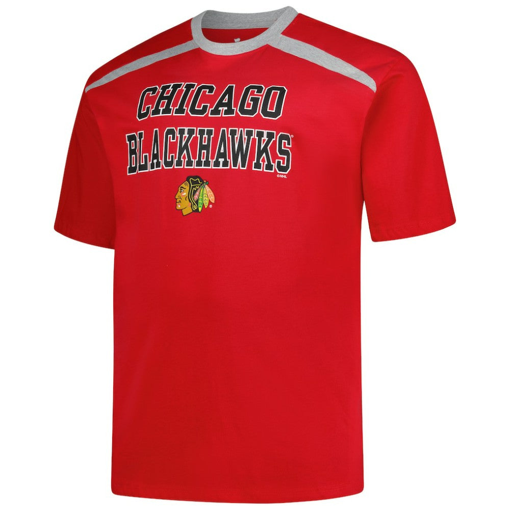NHL Red Connor Bedard Chicago Blackhawks Profile Big & Tall Name & Number T-Shirt