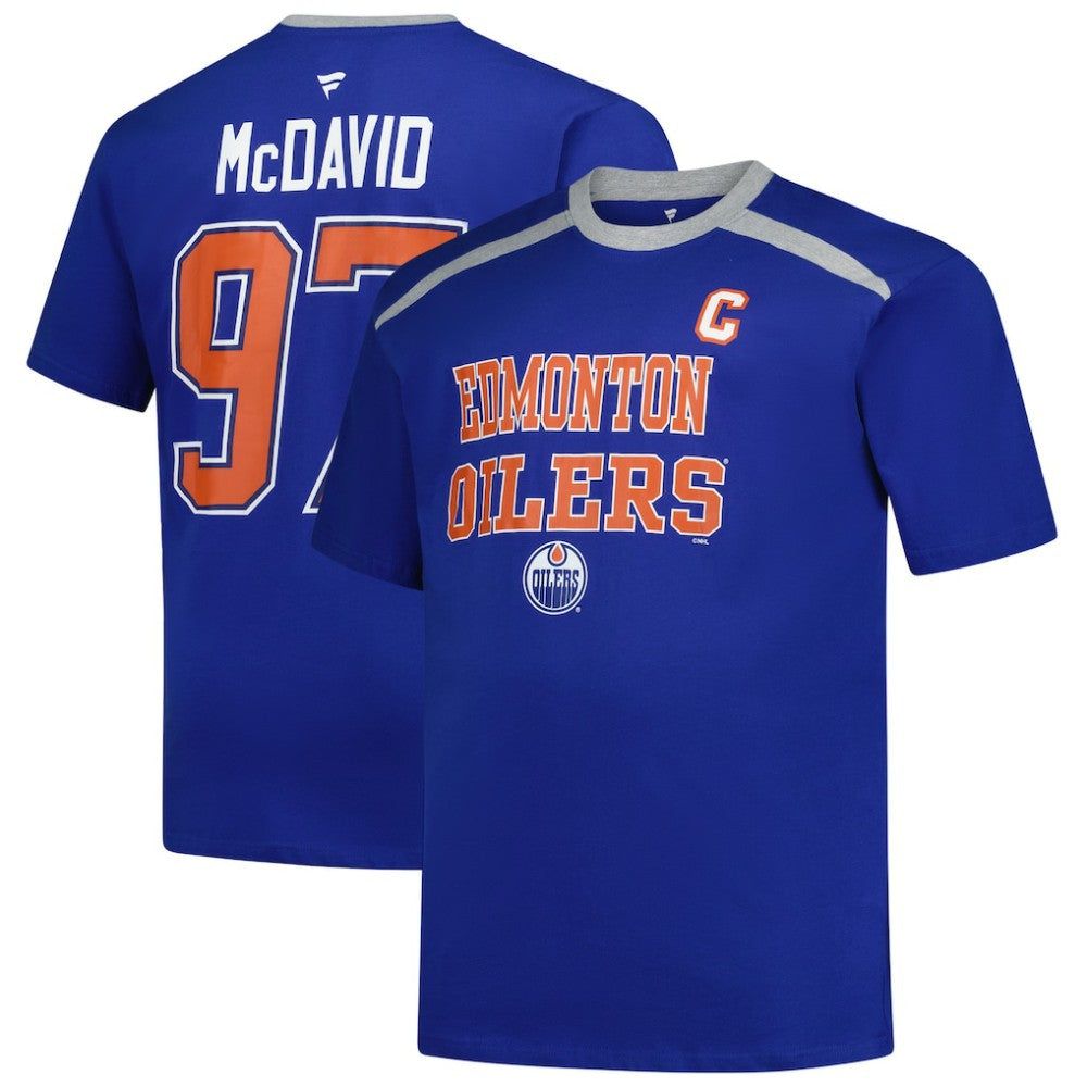 NHL Royal Connor McDavid Edmonton Oilers Profile Big & Tall Name & Number T-Shirt