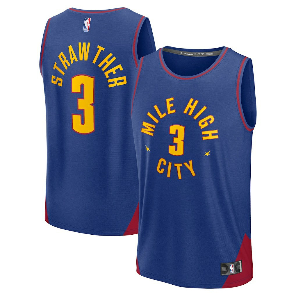 NBA Julian Strawther Denver Nuggets Fast Break Replica Player Jersey sale