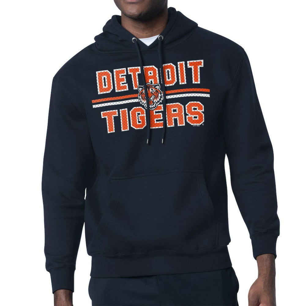 MLB Detroit Tigers Starter Team Mesh Print Graphic Pullover Hoodie