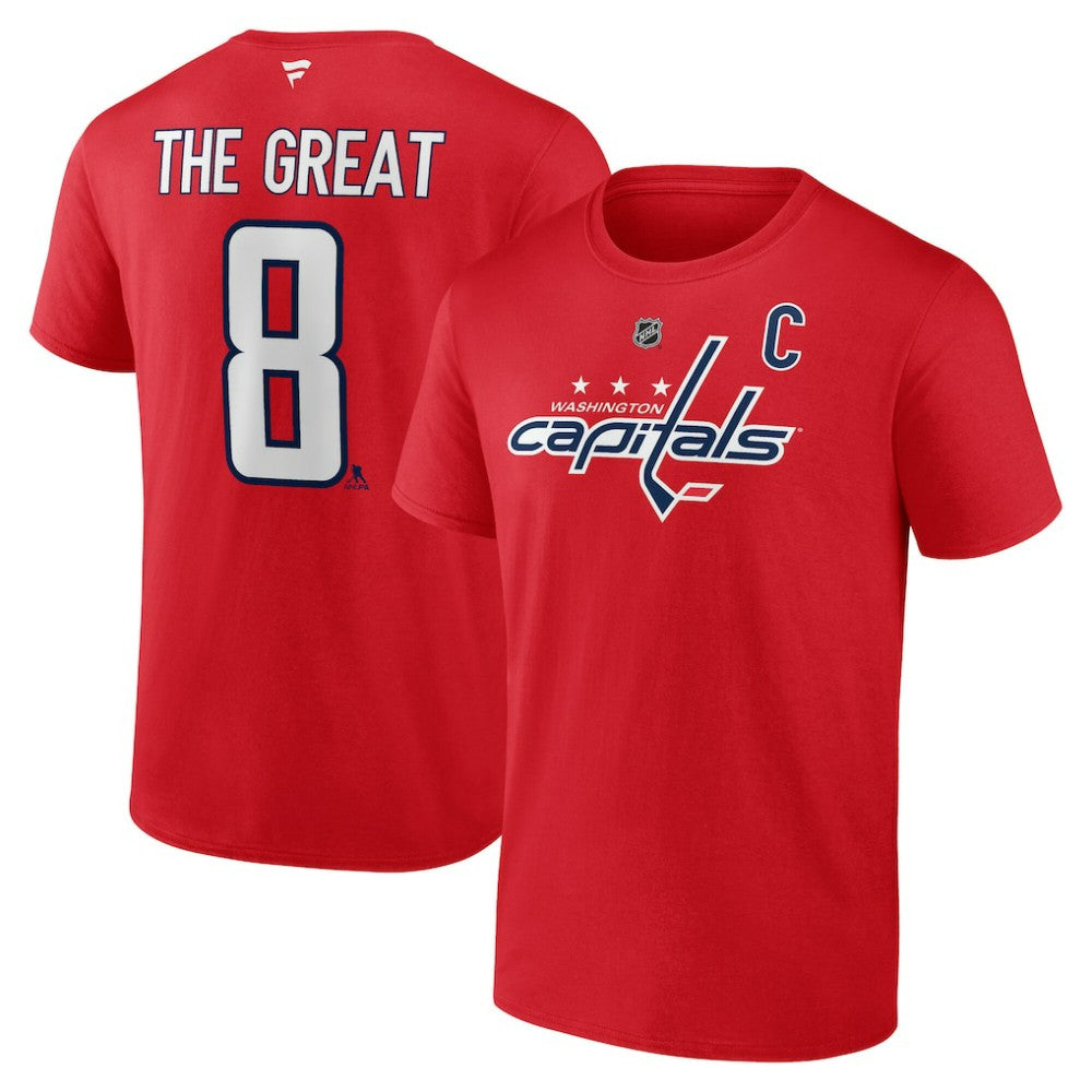 NHL Red Alexander Ovechkin Washington Capitals NHL All-Time Leading Goal Scorer Name & Number T-Shirt
