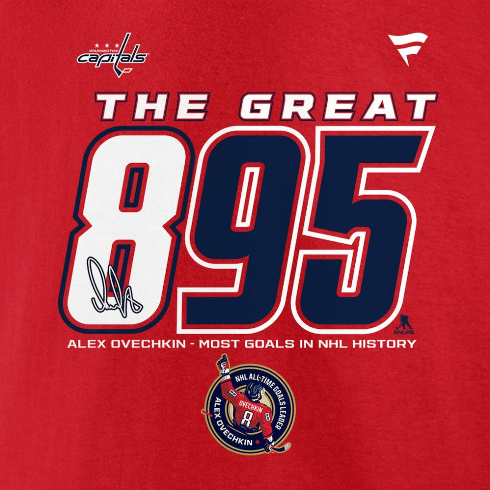 NHL Red Alexander Ovechkin Washington Capitals NHL All-Time Leading Goal Scorer 895 T-Shirt