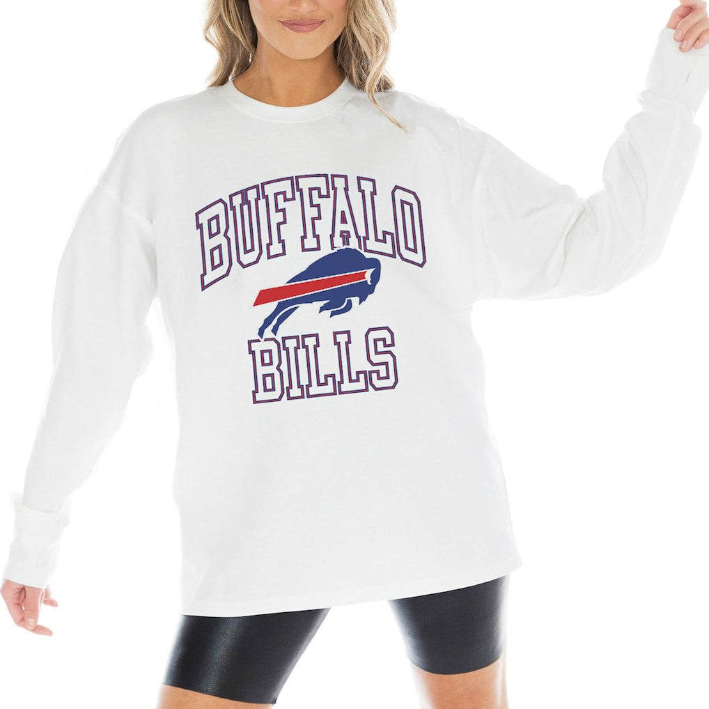 Gameday Couture Women's Mind Games Oversized Long Sleeve T-Shirt - Buffalo Bills