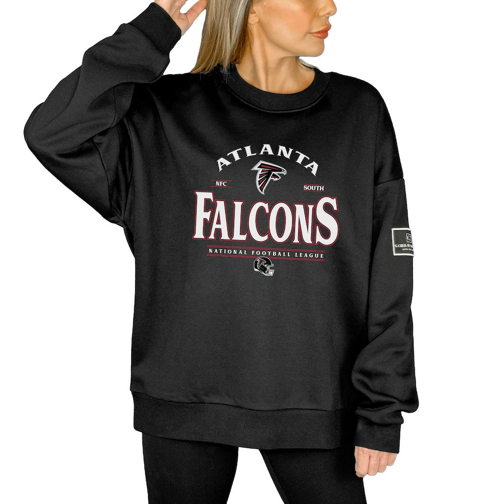 Gameday Couture Women's Oversized Players Only Black Label Pullover Sweatshirt - Atlanta Falcons