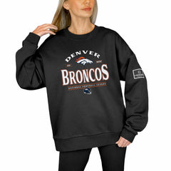 Gameday Couture Women's Oversized Players Only Black Label Pullover Sweatshirt - Denver Broncos
