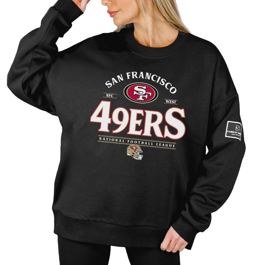 Gameday Couture Women's Oversized Players Only Black Label Pullover Sweatshirt - San Francisco 49ers