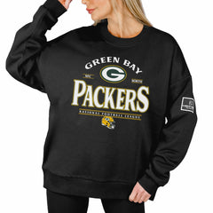 Gameday Couture Women's Oversized Players Only Black Label Pullover Sweatshirt - Green Bay Packers