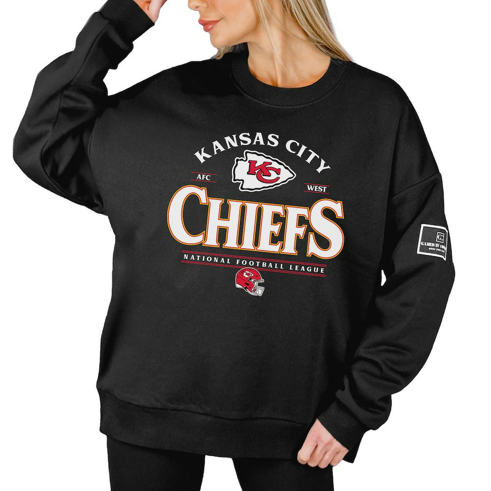Gameday Couture Women's Oversized Players Only Black Label Pullover Sweatshirt - Kansas City Chiefs