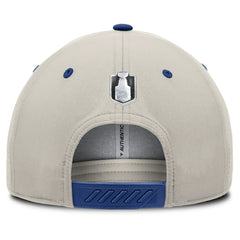 NHL Blue/Gray Toronto Maple Leafs Fanatics 2025 Stanley Cup Playoffs Locker Room Trucker Adjustable Hat