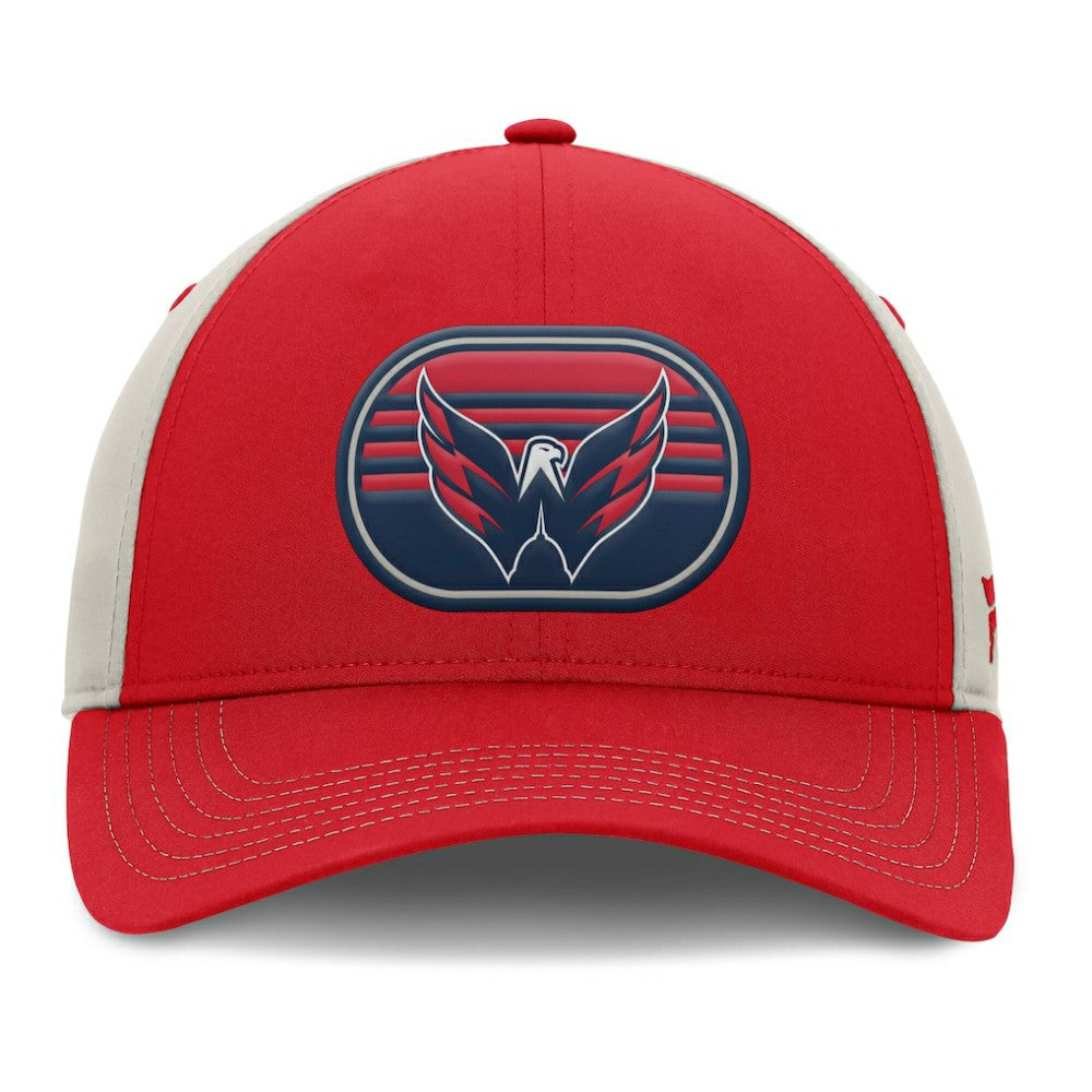 NHL Red/Gray Washington Capitals Fanatics 2025 Stanley Cup Playoffs Locker Room Trucker Adjustable Hat