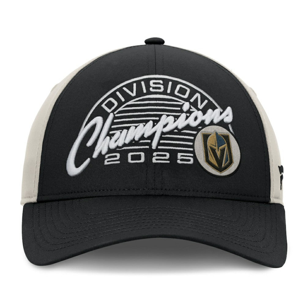 NHL Black Vegas Golden Knights Fanatics 2025 Pacific Division Champions Locker Room Adjustable Hat
