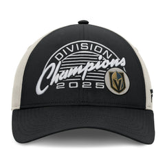NHL Black Vegas Golden Knights Fanatics 2025 Pacific Division Champions Locker Room Adjustable Hat