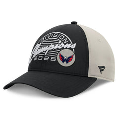 NHL Black/Gray Washington Capitals Fanatics 2025 Metropolitan Division Champions Locker Room Adjustable Hat