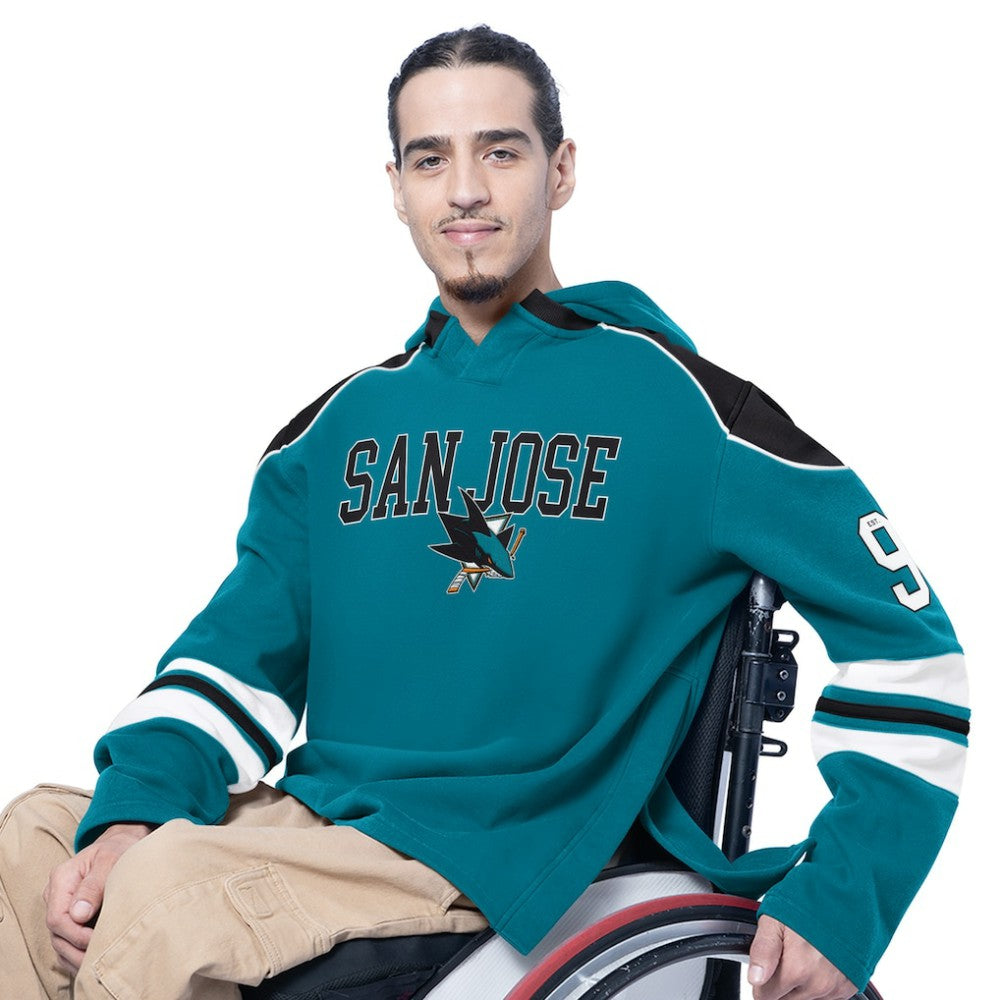 NHL Teal San Jose Sharks G-III Sports by Carl Banks Adaptive Wear Lord Stanley Hooded Long Sleeve Sweatshirt