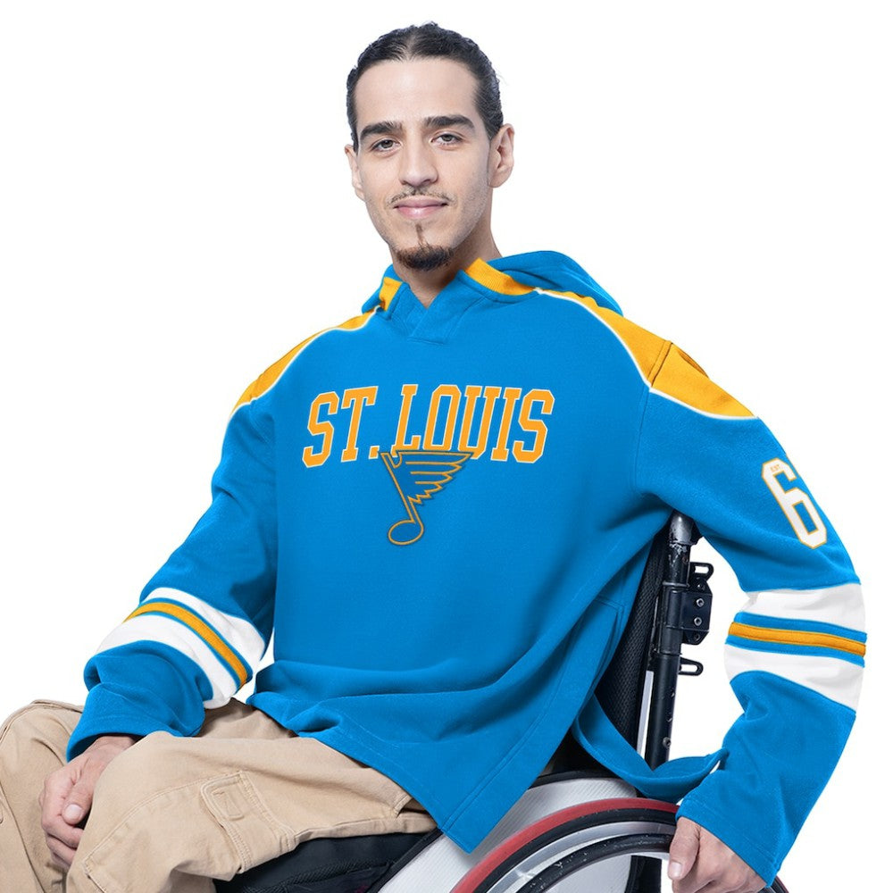 NHL Blue St. Louis Blues G-III Sports by Carl Banks Adaptive Wear Lord Stanley Hooded Long Sleeve Sweatshirt