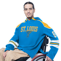 NHL Blue St. Louis Blues G-III Sports by Carl Banks Adaptive Wear Lord Stanley Hooded Long Sleeve Sweatshirt