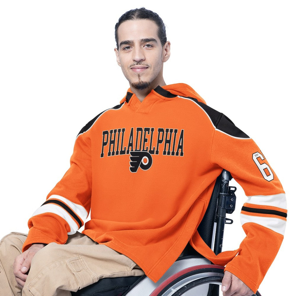 NHL Orange Philadelphia Flyers G-III Sports by Carl Banks Adaptive Wear Lord Stanley Hooded Long Sleeve Sweatshirt