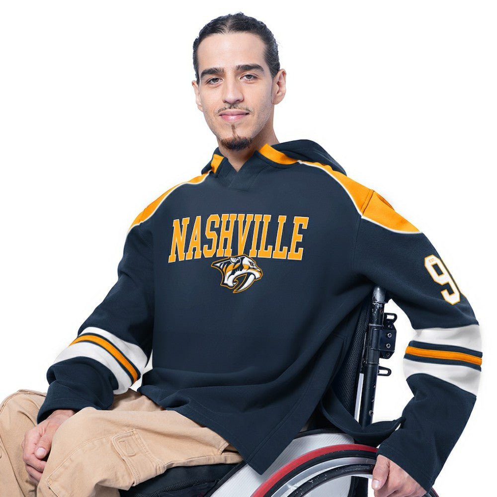 NHL Navy Nashville Predators G-III Sports by Carl Banks Adaptive Wear Lord Stanley Hooded Long Sleeve Sweatshirt