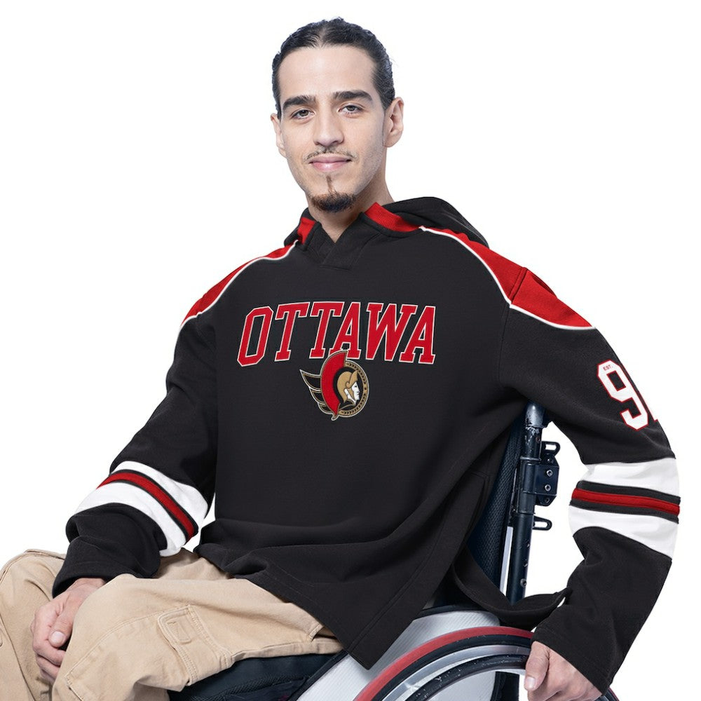 NHL Black Ottawa Senators G-III Sports by Carl Banks Adaptive Wear Lord Stanley Hooded Long Sleeve Sweatshirt