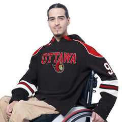 NHL Black Ottawa Senators G-III Sports by Carl Banks Adaptive Wear Lord Stanley Hooded Long Sleeve Sweatshirt