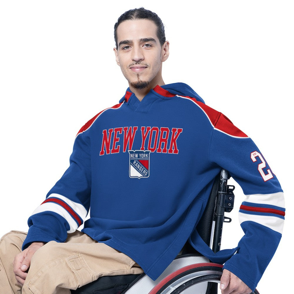 NHL Royal New York Rangers G-III Sports by Carl Banks Adaptive Wear Lord Stanley Hooded Long Sleeve Sweatshirt