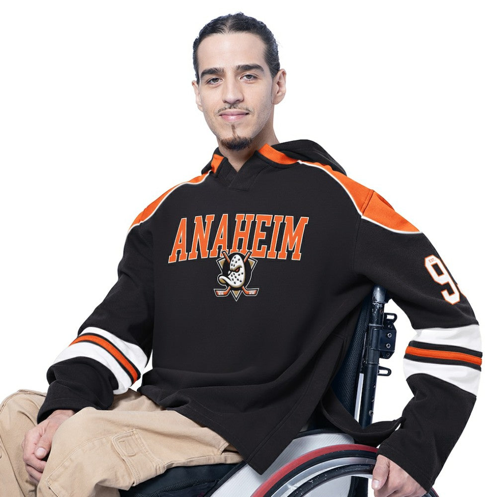 NHL Black Anaheim Ducks G-III Sports by Carl Banks Adaptive Wear Lord Stanley Hooded Long Sleeve Sweatshirt
