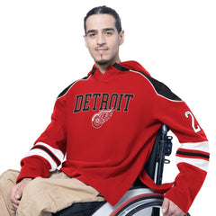NHL Red Detroit Red Wings G-III Sports by Carl Banks Adaptive Wear Lord Stanley Hooded Long Sleeve Sweatshirt