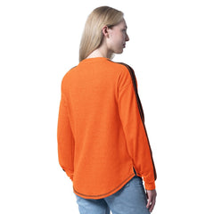 NHL Orange Philadelphia Flyers G-III 4Her by Carl Banks Women's Advantage Thermal Long-Sleeve Tri-Blend T-Shirt
