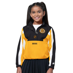 NHL Black/Gold Boston Bruins Starter Girls Key Player Half Zip Jacket
