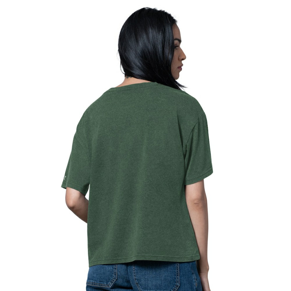NHL Heather Green Minnesota Wild Starter Women's Oversized Hall of Fame T-Shirt