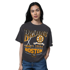 NHL Heather Black Boston Bruins Starter Women's Oversized Hall of Fame T-Shirt