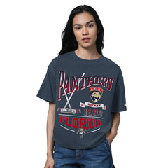 NHL Heather Navy Florida Panthers Starter Women's Oversized Hall of Fame T-Shirt