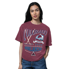 NHL Heather Burgundy Colorado Avalanche Starter Women's Oversized Hall of Fame T-Shirt
