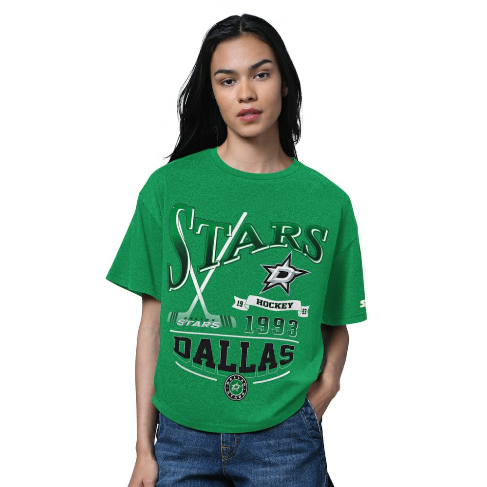 NHL Heather Kelly Green Dallas Stars Starter Women's Oversized Hall of Fame T-Shirt