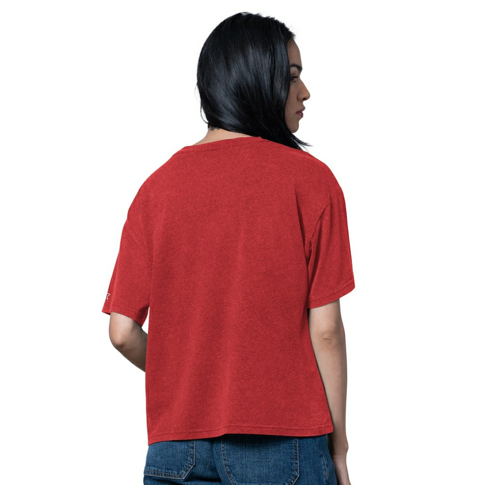 NHL Heather Red Chicago Blackhawks Starter Women's Oversized Hall of Fame T-Shirt