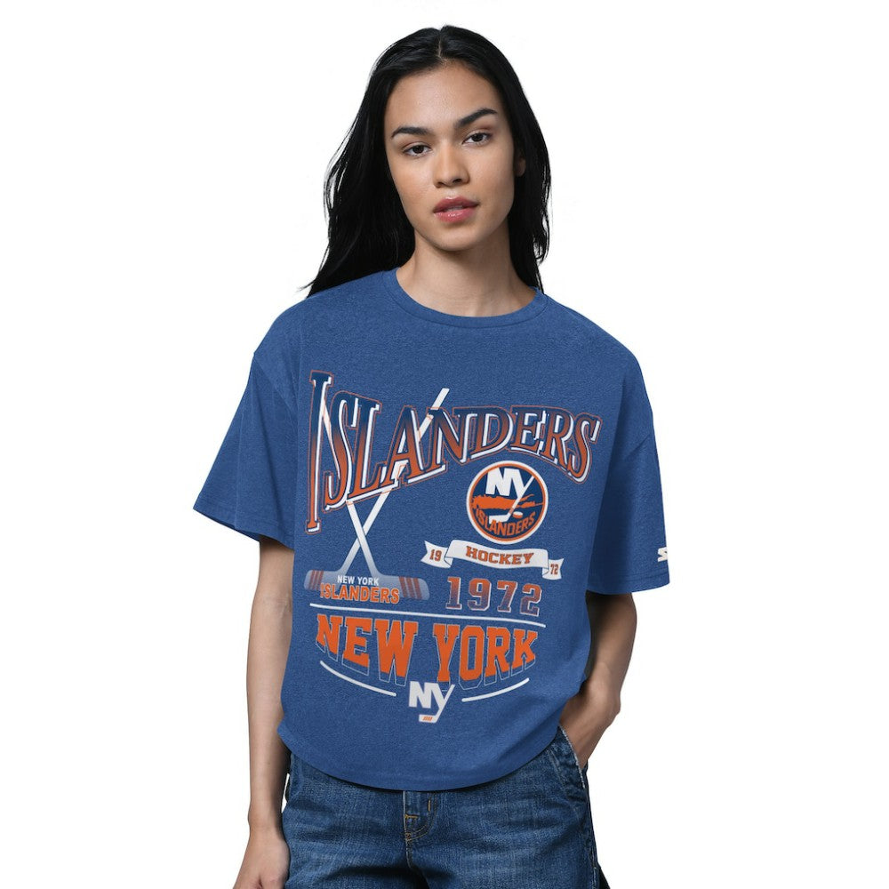 NHL Heather Royal New York Islanders Starter Women's Oversized Hall of Fame T-Shirt