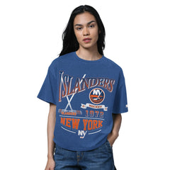 NHL Heather Royal New York Islanders Starter Women's Oversized Hall of Fame T-Shirt