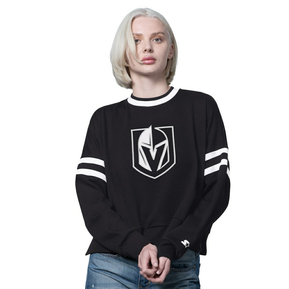 NHL Black Vegas Golden Knights Starter Women's Rally Fleece Cropped Sweatshirt
