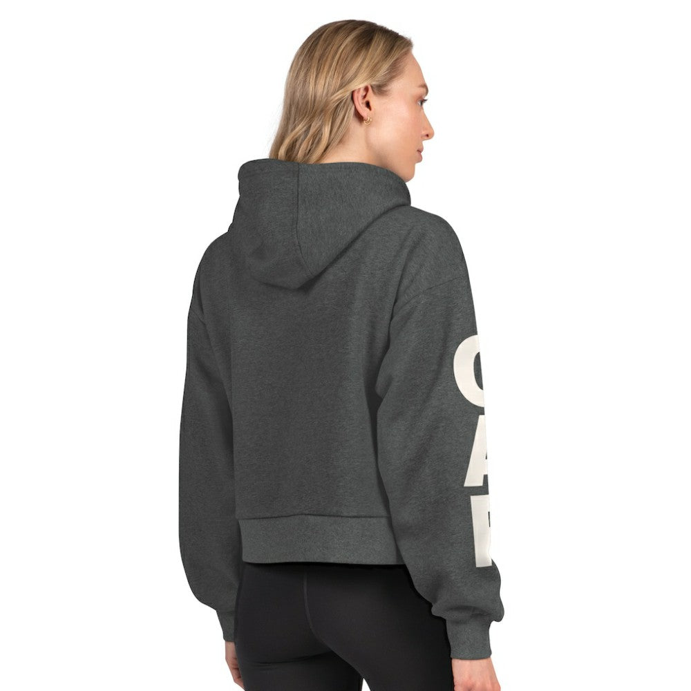 NHL Heather Charcoal Carolina Hurricanes Starter Women's Star Player Cropped Fleece Hoodie