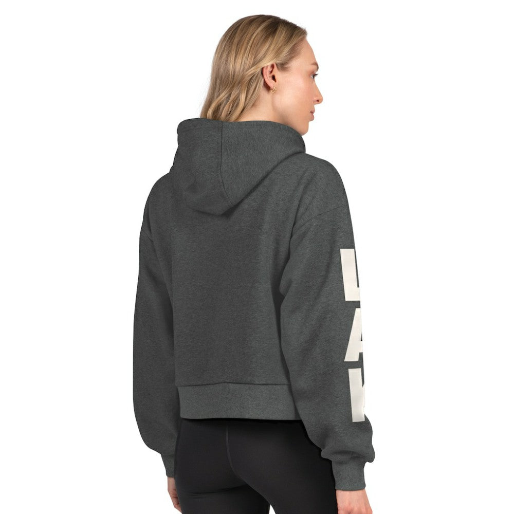 NHL Heather Charcoal Los Angeles Kings Starter Women's Star Player Cropped Fleece Hoodie